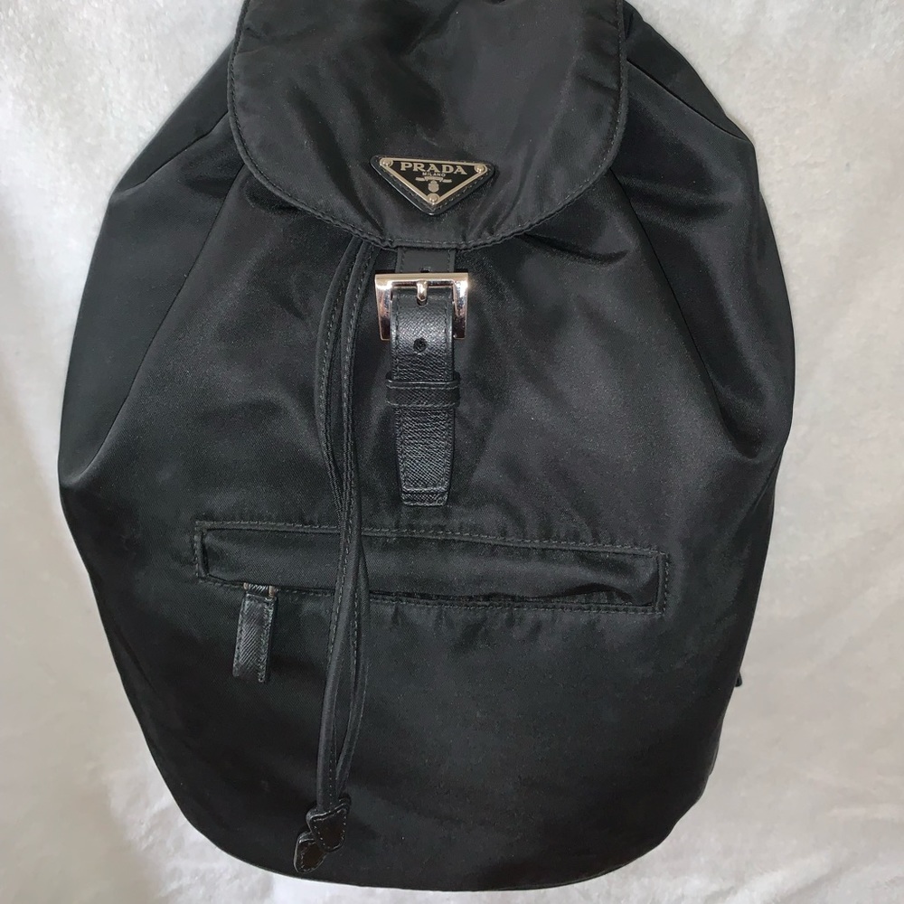 Prada / re-nylon and saffiano leather / backpack / black